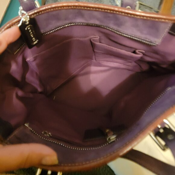 Vintage Purple Suede Coach Purse - Picture 11 of 16